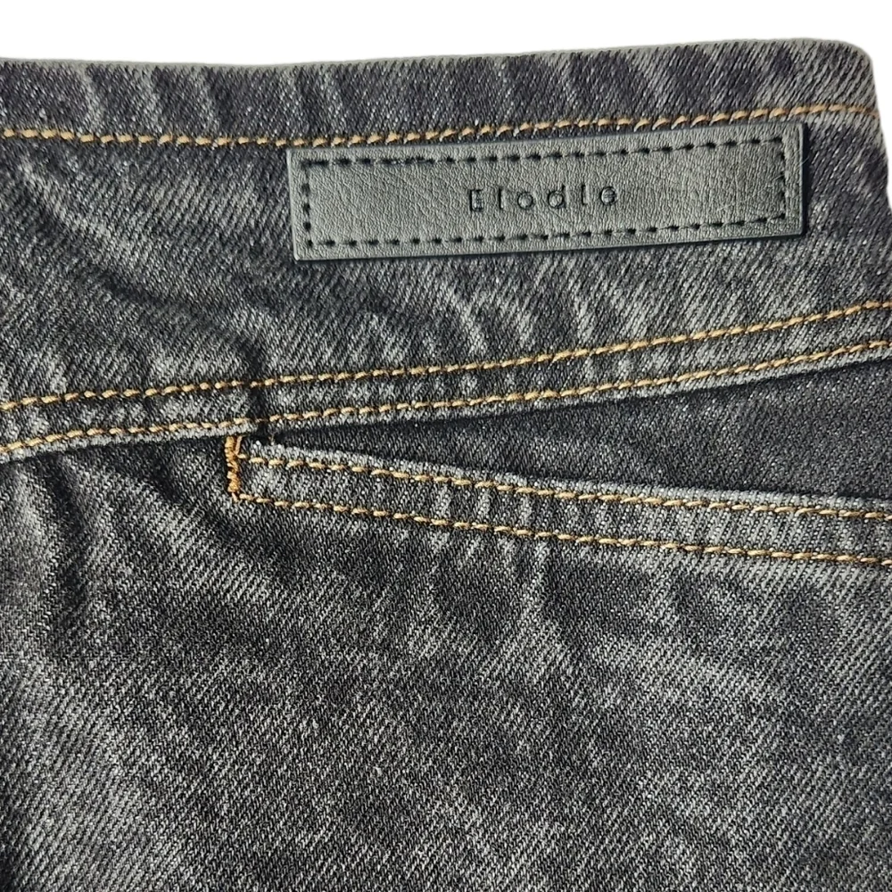 Elodie Midi Skirt Womens M High Waisted Faded Black Denim Y2K